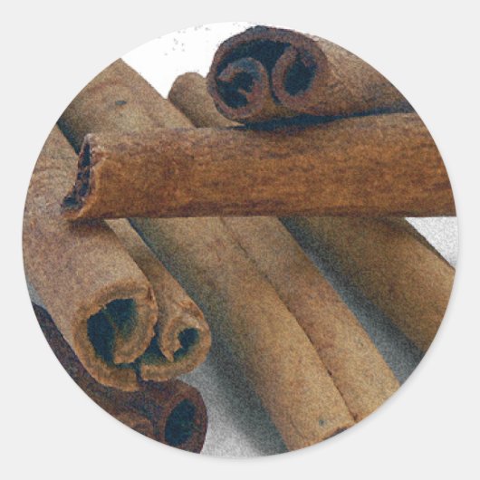Kaneel op teken ronde sticker (Voorkant)