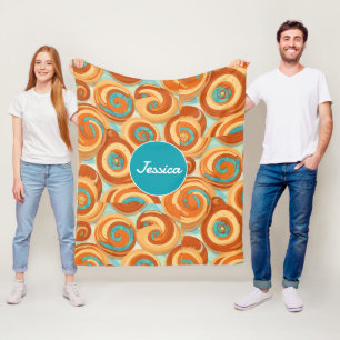 Kaneel rol Mozaïek Kleurrijk Gepersonaliseerd Patr Fleece Deken