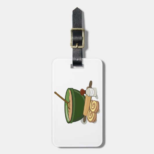 Kaneel Roll Baking Ingrediënten Gezellige Keuken Bagagelabel (Voorkant verticaal)