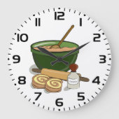 Kaneel Roll Baking Ingrediënten Gezellige Keuken Grote Klok (Voorkant)