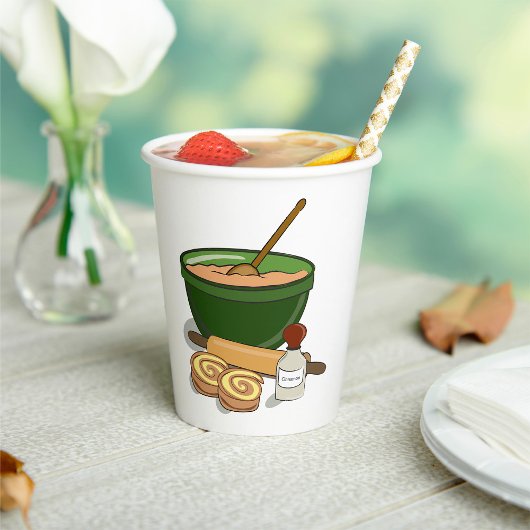 Kaneel Roll Baking Ingrediënten Gezellige Keuken Papieren Bekers