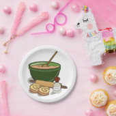 Kaneel Roll Baking Ingrediënten Gezellige Keuken Papieren Bordje (Feest)