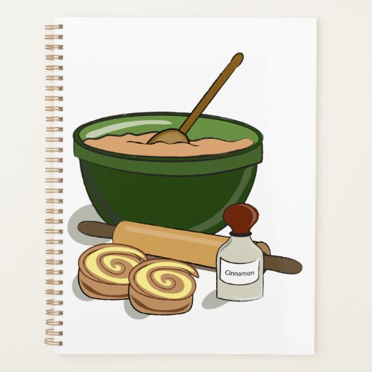 Kaneel Roll Baking Ingrediënten Gezellige Keuken Planner (Voorkant)