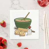 Kaneel Roll Baking Ingrediënten Gezellige Keuken Servet (Insitu)