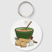 Kaneel Roll Baking Ingrediënten Gezellige Keuken Sleutelhanger (Voorkant)