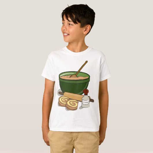 Kaneel Roll Baking Ingrediënten Gezellige Keuken T-shirt (Voorkant volledig)
