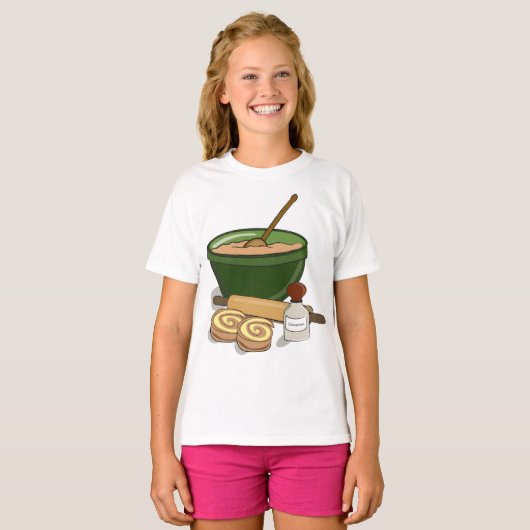 Kaneel Roll Baking Ingrediënten Gezellige Keuken T-shirt (Voorkant volledig)