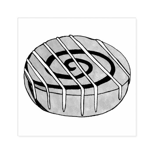 Kaneel Roll Bun Gebak Bakkerij Ontbijt Voedsel Rubberstempel (Afrduk)