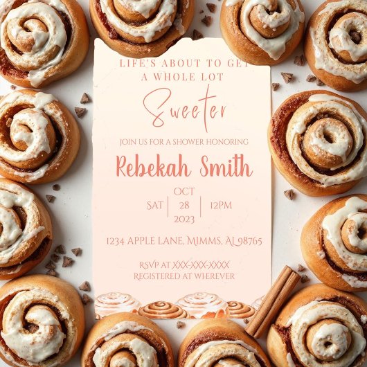 Kaneel Roll Douche Uitnodiging