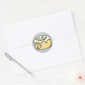 Kaneel Roll Honey Bun Cartoon Design Grijs Ronde Sticker (Envelop)