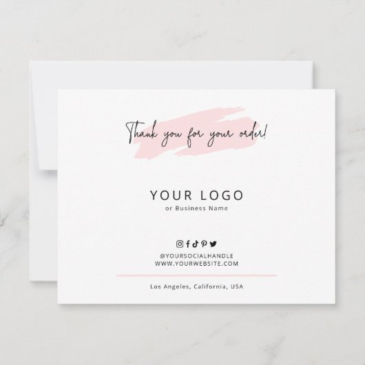 Kaneel Rolls Care & ReHeating Guide Roze Bakkerij Bedankkaart (Achterkant)