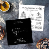 Kaneel Rolls Instructies Minimal Cake Bakery Vierkante Visitekaartje