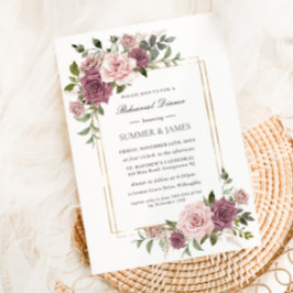 Kaneel Roos Blush Bloemen Boho Repetitie Diner Kaart