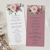 Kaneel Roos Blush Bloemen Groen Boho Bruiloft Programmakaart