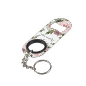 Kaneel Roos Blush Bloemen Huwelijksgunst Mini Flessenopener (Achterkant Gekanteld)