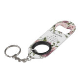 Kaneel Roos Blush Bloemen Huwelijksgunst Mini Flessenopener (Voorkant Gekanteld)