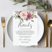 Kaneel Roos Blush Floral QR Foto's delen Bruiloft Bedankkaart