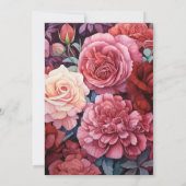 Kaneel Roos en Stoffig Roos Bloemenbruiloft Kaart (Achterkant)