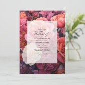 Kaneel Roos en Stoffig Roos Bloemenbruiloft Kaart (Staand voorkant)