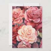 Kaneel Roos en Stoffig Roos Bloemenbruiloft Kaart (Achterkant)