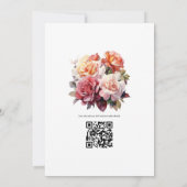 Kaneel Roos en Stoffig Roos Bloemenbruiloft Kaart (Achterkant)