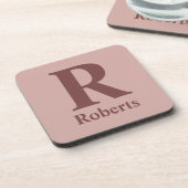 Kaneel Roos Initiaal/Voornaam/Familienaam Bier Onderzetter (Linkerzijde)