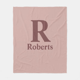 Kaneel Roos Initiaal/Voornaam/Familienaam Fleece Deken