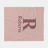 Kaneel Roos Initiaal/Voornaam/Familienaam Fleece Deken (Voorkant (Horizontaal))
