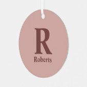 Kaneel Roos Initiaal/Voornaam/Familienaam Metalen Ornament (Voorkant links)