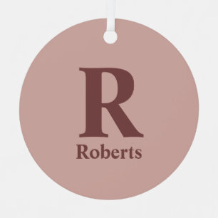 Kaneel Roos Initiaal/Voornaam/Familienaam Metalen Ornament