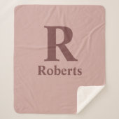 Kaneel Roos Initiaal/Voornaam/Familienaam Sherpa Deken (Voorkant)