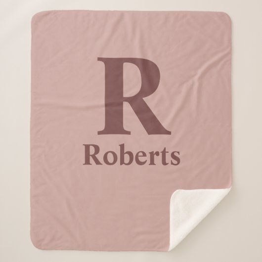 Kaneel Roos Initiaal/Voornaam/Familienaam Sherpa Deken (Voorkant)
