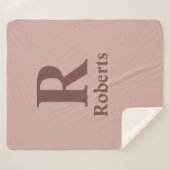 Kaneel Roos Initiaal/Voornaam/Familienaam Sherpa Deken (Voorkant (horizontaal))
