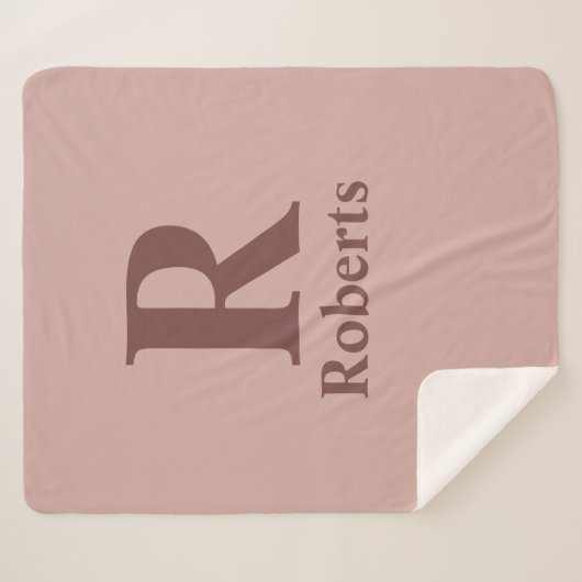 Kaneel Roos Initiaal/Voornaam/Familienaam Sherpa Deken (Voorkant (horizontaal))