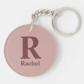 Kaneel Roos Initiaal/Voornaam/Familienaam Sleutelhanger (Achterkant)
