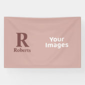 Kaneel Roos Initiaal/Voornaam/Familienaam Spandoek (Horizontaal)