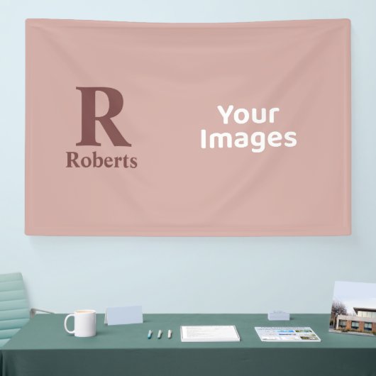 Kaneel Roos Initiaal/Voornaam/Familienaam Spandoek (Beurs)