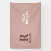 Kaneel Roos Initiaal/Voornaam/Familienaam Spandoek (Verticaal)