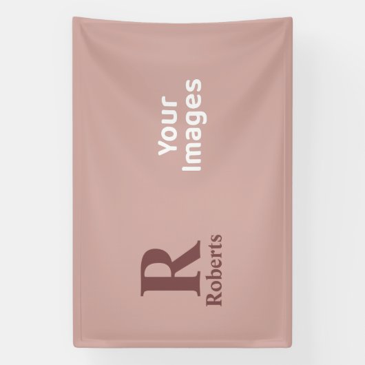 Kaneel Roos Initiaal/Voornaam/Familienaam Spandoek (Verticaal)