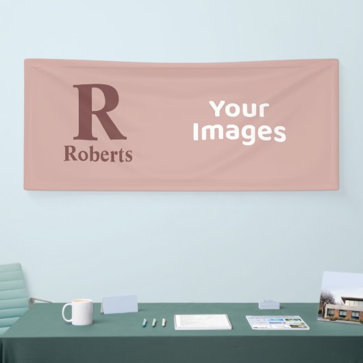 Kaneel Roos Initiaal/Voornaam/Familienaam Spandoek (Beurs)