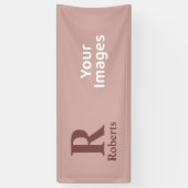 Kaneel Roos Initiaal/Voornaam/Familienaam Spandoek (Verticaal)