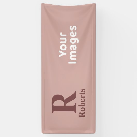 Kaneel Roos Initiaal/Voornaam/Familienaam Spandoek (Verticaal)