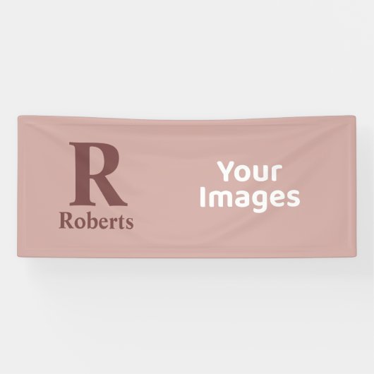 Kaneel Roos Initiaal/Voornaam/Familienaam Spandoek (Horizontaal)