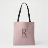 Kaneel Roos Initiaal/Voornaam/Familienaam Tote Bag (Voorkant)