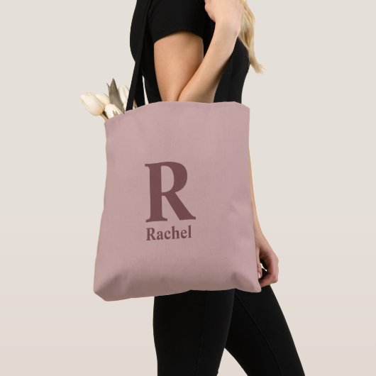 Kaneel Roos Initiaal/Voornaam/Familienaam Tote Bag (Dichtbij)