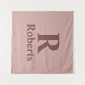 Kaneel Roos Initiaal/Voornaam/Familienaam Wandkleed (Voorkant (horizontaal))