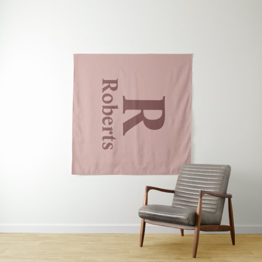 Kaneel Roos Initiaal/Voornaam/Familienaam Wandkleed (In Situ (horizontaal))