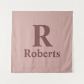 Kaneel Roos Initiaal/Voornaam/Familienaam Wandkleed (Voorkant)