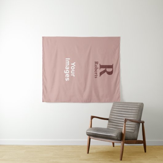 Kaneel Roos Initiaal/Voornaam/Familienaam Wandkleed (In Situ (horizontaal))