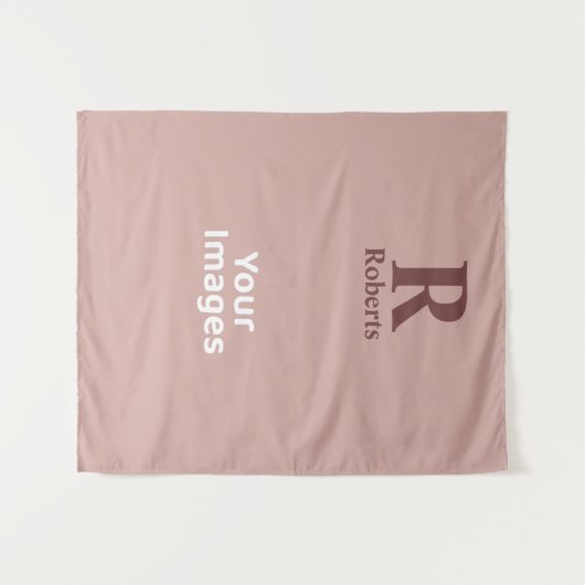 Kaneel Roos Initiaal/Voornaam/Familienaam Wandkleed (Voorkant (horizontaal))